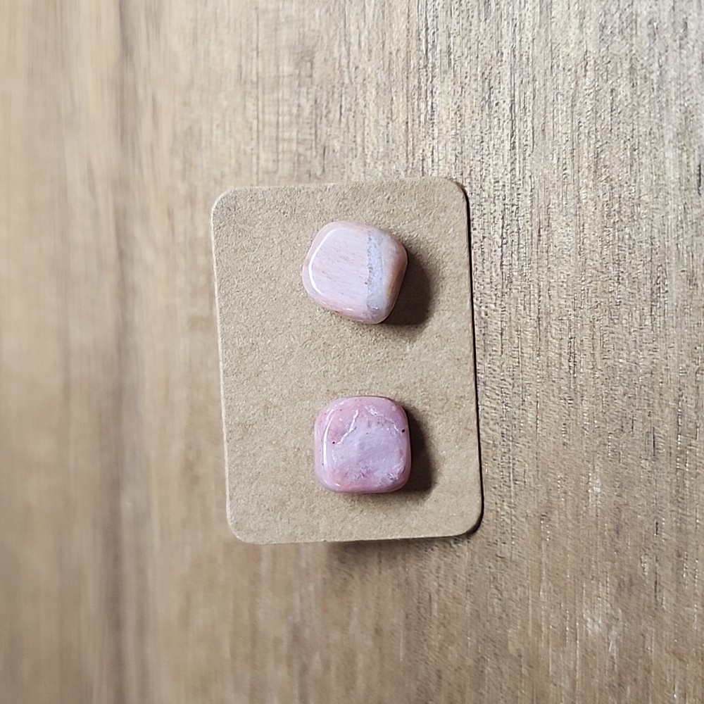 Rhodonite Stud Earrings - Picture 7 of 10